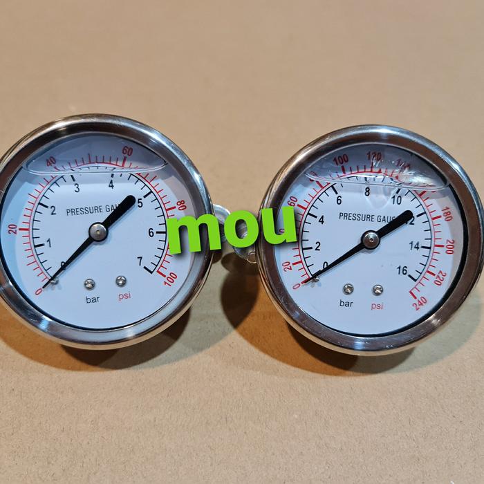 Gambar Pressure Gauge 7 bar / 10 bar / 15 bar /16 bar / 20 BAR/30 bar - pressure gauge, 30bar 450 psi dari Market Online Universal - Jakarta undefined Tokopedia