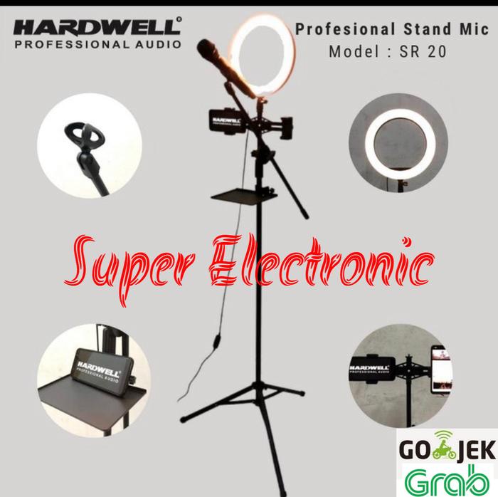 Gambar Stand Microphone Dan Smartphone HARDWELL SR 20 Original Tripod Mic dari HARDWELL AUDIO STORE undefined Tokopedia