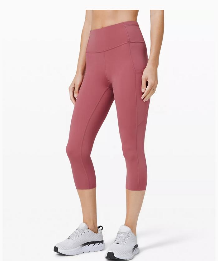 Jual Lululemon Legging Fast and Free Crop 19 running Cedar Green