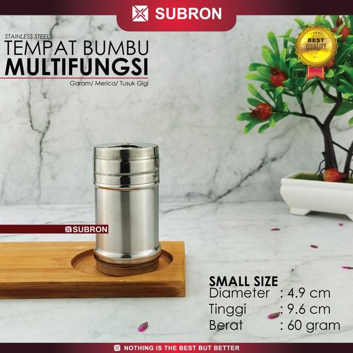 Gambar SUBRON Pepper Shaker Tempat Bumbu Lada garam Tusuk Gigi Stainless - Small dari SUBRON KITCHENWARE undefined Tokopedia