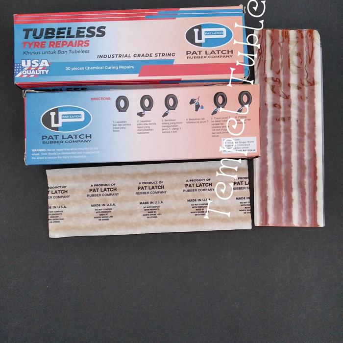 Gambar Pat Latch karet / cacing tambal ban tubeless dari Tempel Tubles undefined Tokopedia