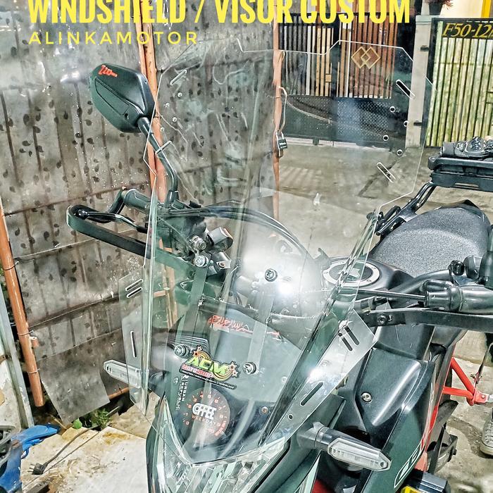 Gambar VISOR WINDSHIELD TOURING UNIVERSAL 50CM - Putih, 50cm dari Alinka_Motor undefined Tokopedia