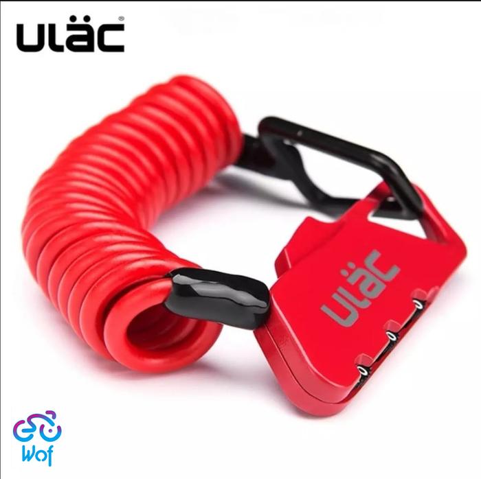 Gambar ULAC Original Mini Bike Lock Kunci Sepeda Helmet Bicycle Cable Lock - Merah dari Wof Wheel of Fortune Official undefined Tokopedia