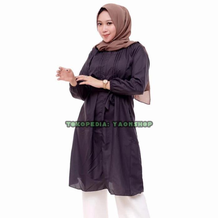 Gambar COD | TUNIK WANITA | TUNIK POLOS | TUNIK MUSLIM | TUNIK PANJANG - Hitam, M dari Loyal Official undefined Tokopedia