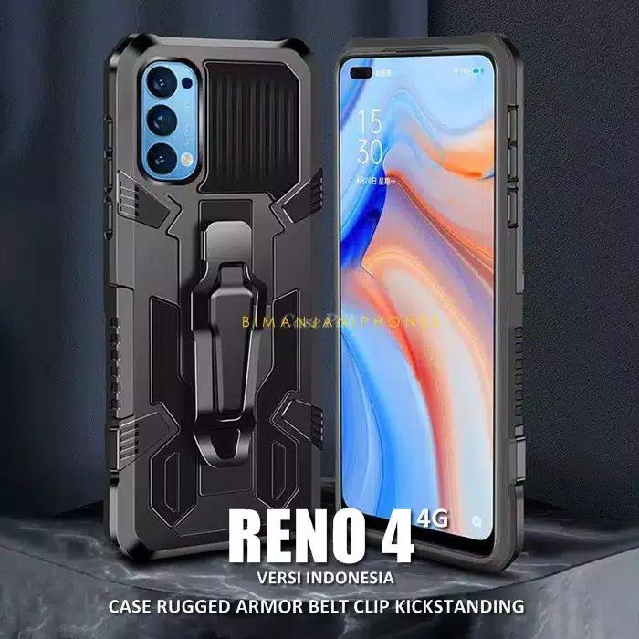 Jual Oppo Reno Reno 4F Case Rugged Armor Kick Standing Belt Clip