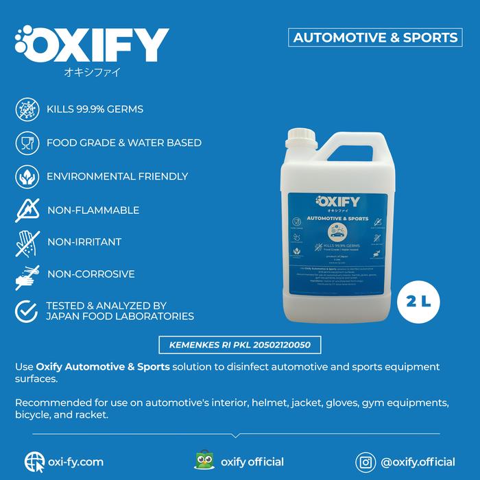 Gambar OXIFY Automotive&Sports Water Based Sanitizer Disinfectant Japan 2L&5L - 2 l dari OXIFY OFFICIAL undefined Tokopedia