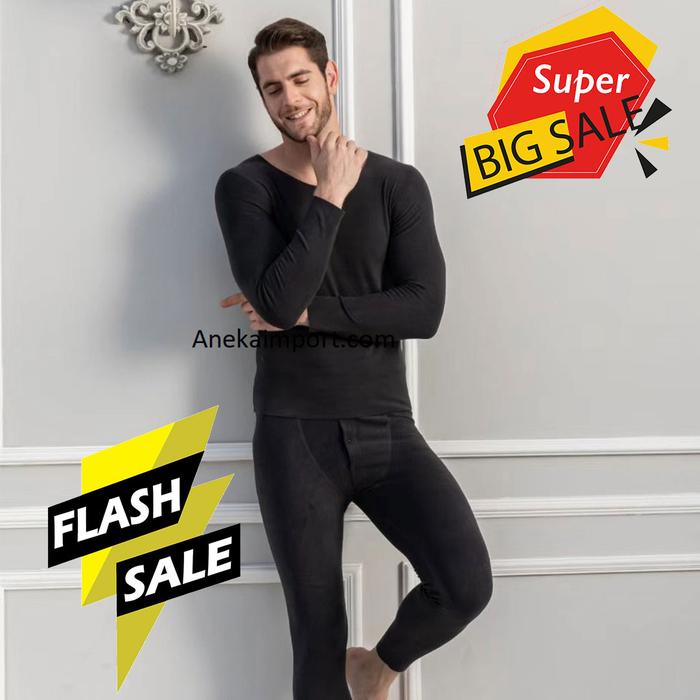 Gambar Long John / Perlengkapan Musim Dingin / Winter Clothes / Longjohn Pria - Hitam, L dari anekaimport undefined Tokopedia