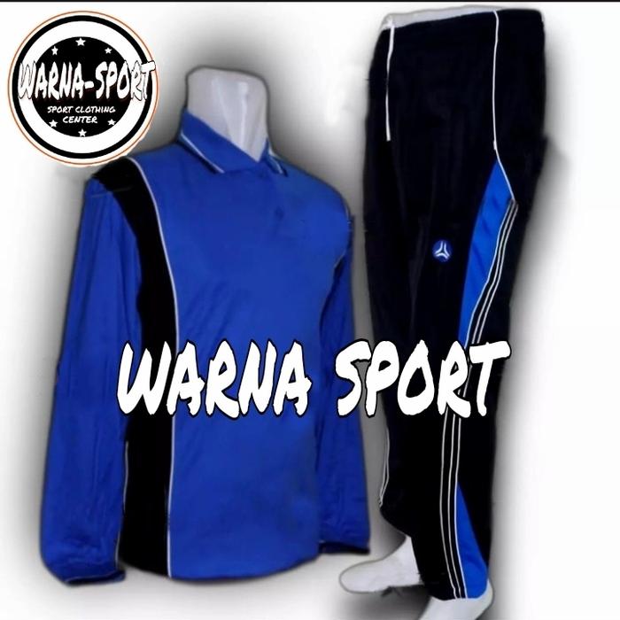 Gambar baju kaos olahraga setelan training lengan panjang pria dan wanita - Biru, M dari new warnasport29 undefined Tokopedia
