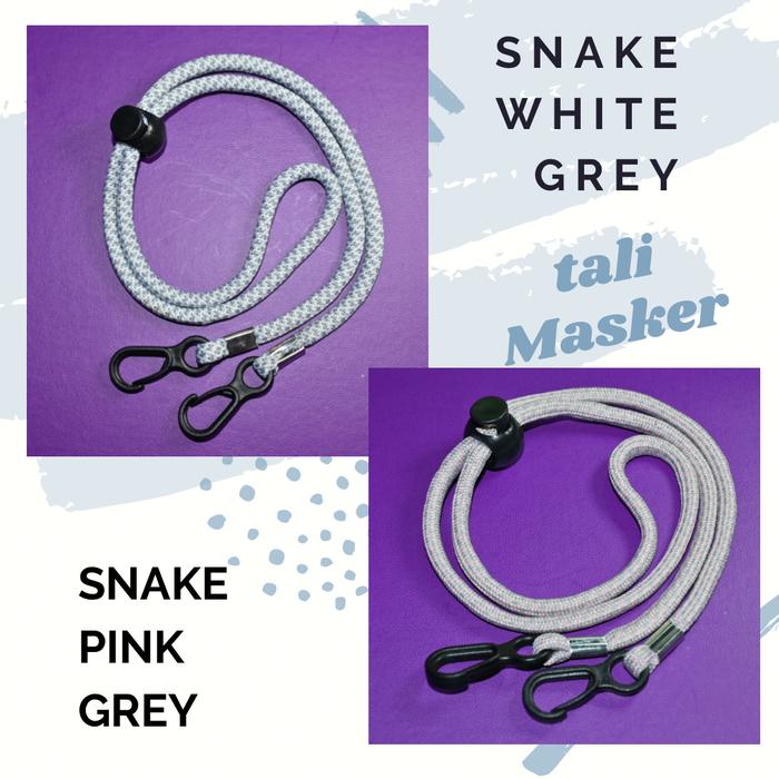 Gambar Tali Pengait Masker Belang Tebal Part 5 66cm - SNAKE WhiteGrey dari ilouyouCollection undefined Tokopedia