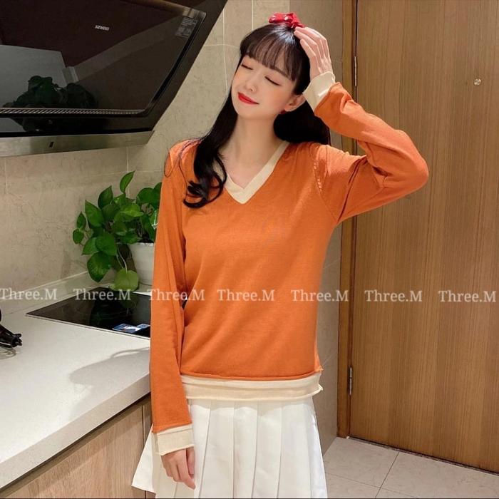 Gambar BM - Alisa V Neck Knit Top Baju Wanita Import Fashion CNS - Bata dari Bee Mine Fashion undefined Tokopedia