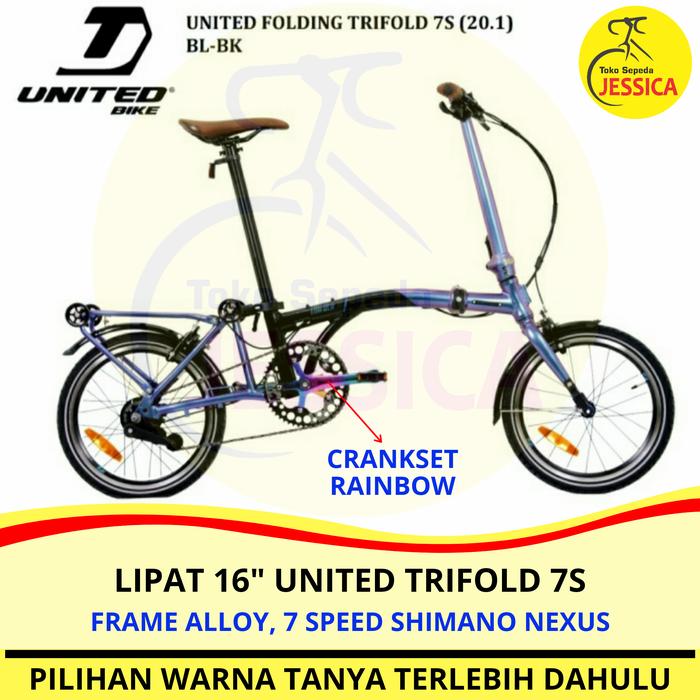 Jual Sepeda Lipat 16 United Trifold Tidak Dirakit Kota