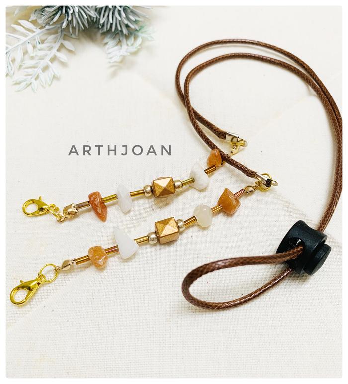 Gambar 2 in 1 kalung masker konektor masker earth stone dari Memorielane undefined Tokopedia