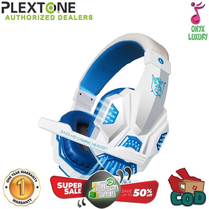 Gambar PLEXTONE PC780 Gaming Headset LED Lights Music Headphone With Mic PUBG - Putih Biru, Headset dari Onyx Luxury undefined Tokopedia