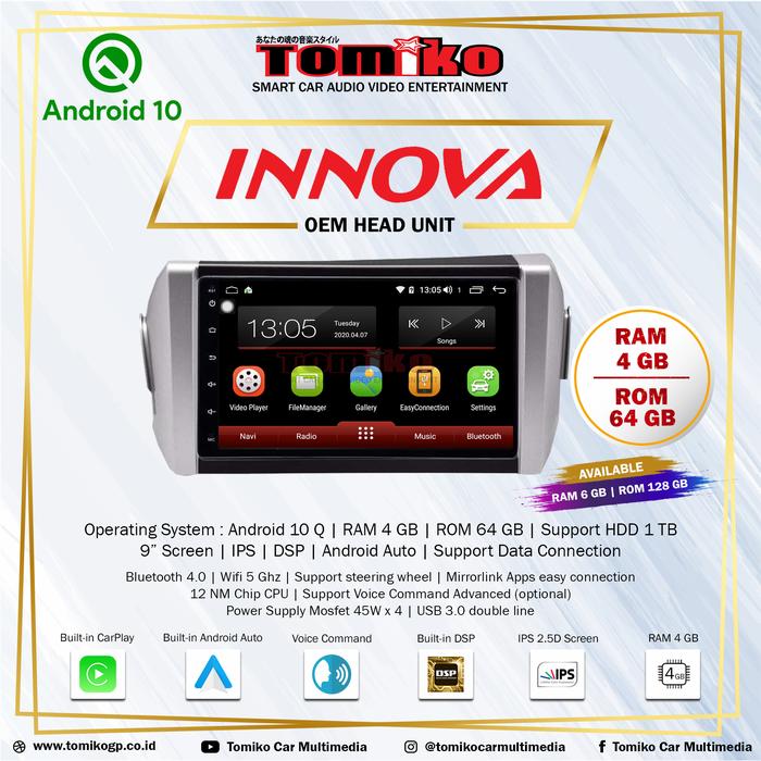 Tomiko Head Unit Android OEM Innova Reborn di Koko Ayung Audio Tokopedia