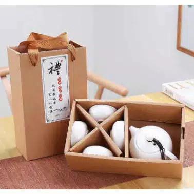 Gambar Chinese Tea Set Ceramic + Free Gift Box - Putih dari Sam InotJKT undefined Tokopedia