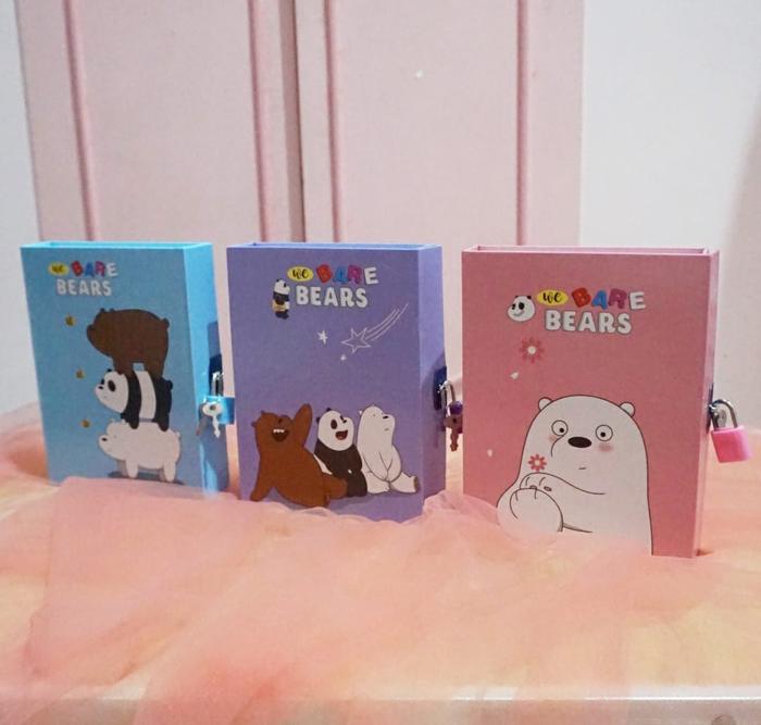 Gambar DIARY GEMBOK WE BARE BEARS BUKU HARIAN NOTEBOOK PANPAN GRIZZLY ICE BEA - Ungu dari Minimiw olshop undefined Tokopedia