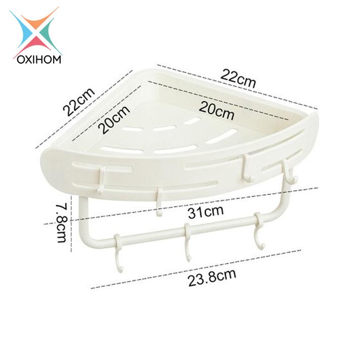 Gambar Oxihom Rak Kamar Mandi Tempel Gantung Plastik Rak Sabun Rak Dapur Dinding Keramik - B3027 Putih dari Oxihom undefined Tokopedia