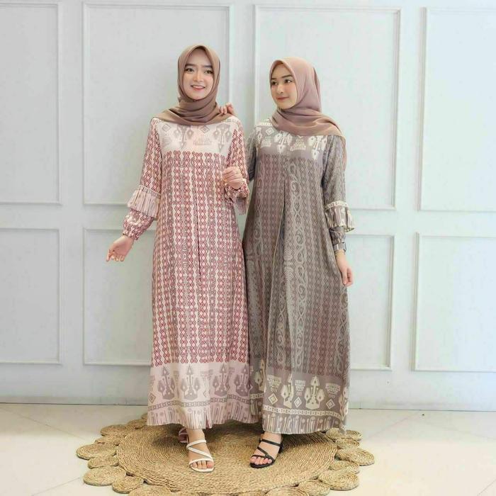 Gambar Baju Gamis Wanita Muslim Syari Elegan Modern Model Terbaru Murah Kia - Abu dari Toko_Hafiz undefined Tokopedia