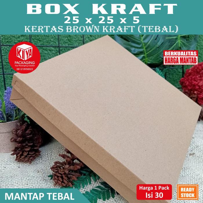 Gambar box pizza 25x25 brown kraft - polos coklat dari kiyapackstudio undefined Tokopedia