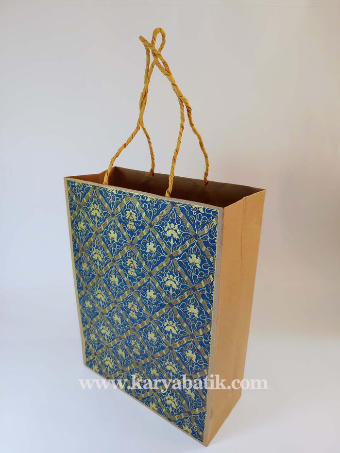 Paper Bag Batik Sidomukti Biru Emas