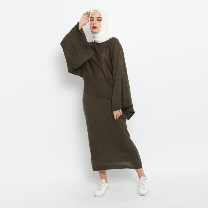 Gambar Manam Bora Setelan Rajut Atas Bawah - Hijau dari Manama Shop undefined Tokopedia