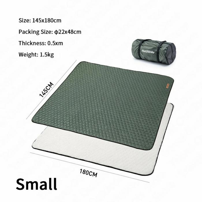 Gambar MATRAS CAMPING PIKNIK COTTON WOOL NATUREHIKE NH20FCD11 OUTDOOR BLANKET - Small Green dari Mountain.Gear undefined Tokopedia