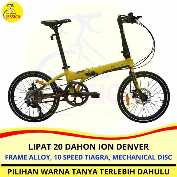 Gambar Sepeda Lipat 20 Dahon Ion Denver - Kuning, Tidak Dirakit dari Toko Sepeda Jessica undefined Tokopedia