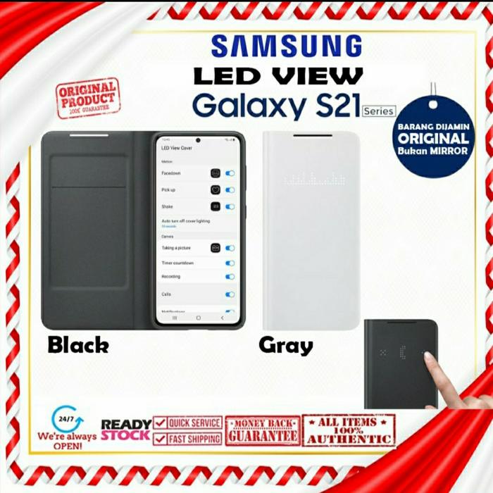 LED Wallet Card Flip Case Samsung Galaxy S21 Ultra /S21 Plus Original  Grey, S21 Ultra