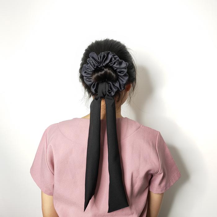 Gambar Scrunchie bunny chiffon panjang ikat rambut wanita korea cepol hijab - Putih dari Trend Flower undefined 5 Tokopedia