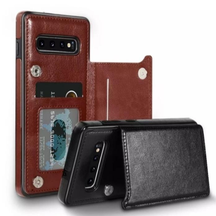 Jual DOMPET KULIT KICKSTAND SAMSUNG S10 FLIP COVER LEATHER CASES