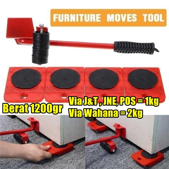 Gambar trolley furniture mover tools alat roda pindah barang cukit roda set dari MamaTools undefined Tokopedia