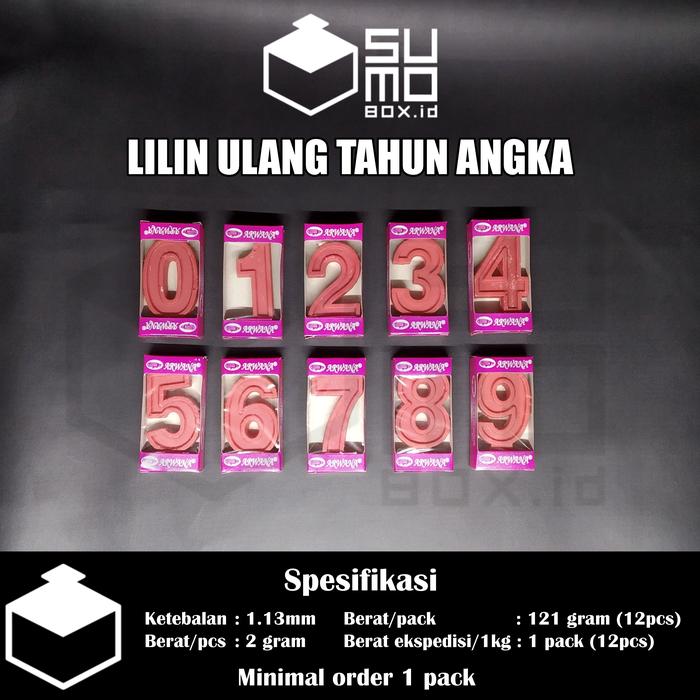 Gambar Lilin angka merah / Lilin ulang tahun angka 0-9 - 1 dari sumoboxid undefined Tokopedia