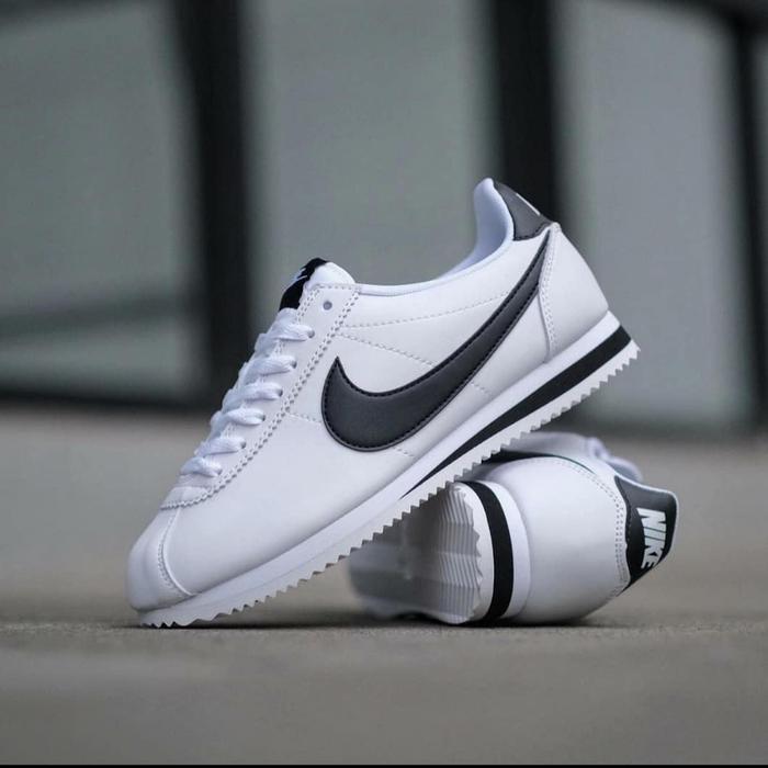 Nike Cortez Classic Leather Black White 38 di Tokopedia