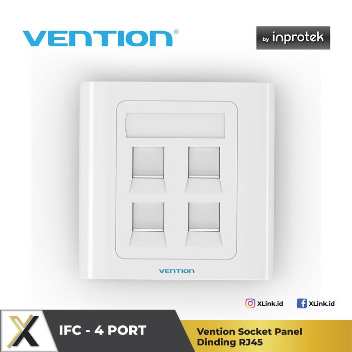 Gambar Vention Keystone Jack Wall Plate RJ45 - IFC dari XLink Surabaya undefined Tokopedia