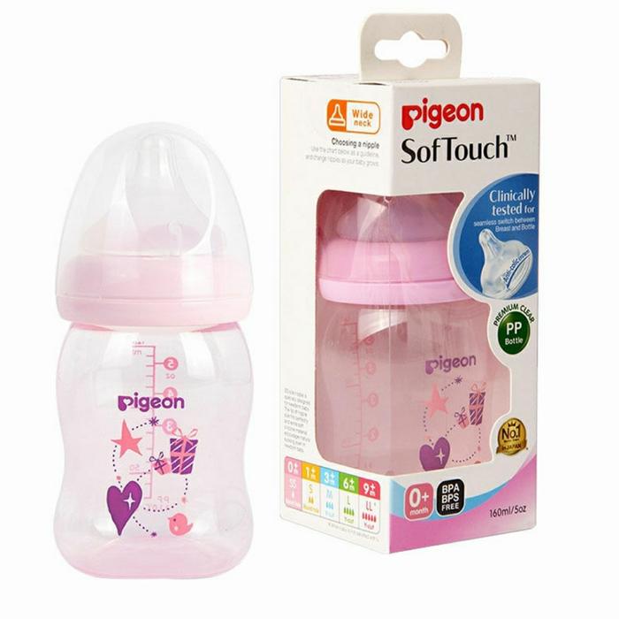 Gambar Pigeon Botol Susu 160ml Peristaltic Plus wide neck Newborn Baby Motif - Merah Muda dari Bintara Baby undefined Tokopedia