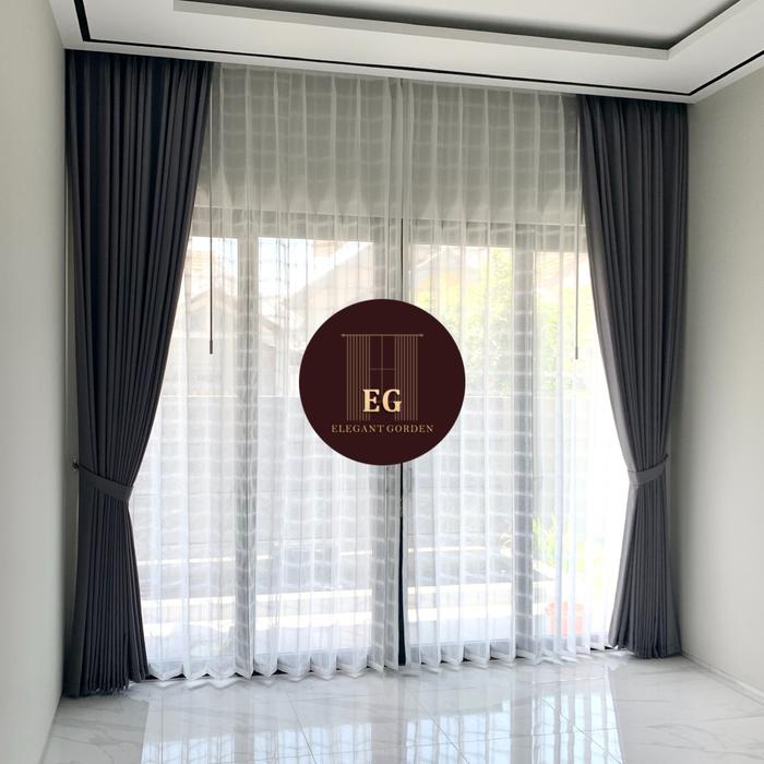Gambar Gorden Jendela Blackout Minimalis / Gordyn / Curtain NR-C1 Abu - L100xT250 dari Elegant Gorden undefined Tokopedia