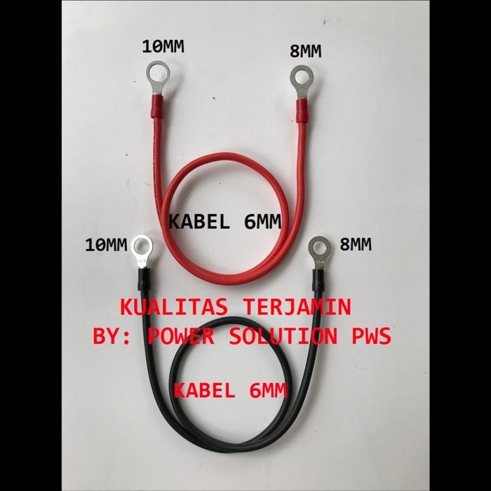 Gambar Jumper Aki, Kabel Jumper Aki 6mm merah dan hitam panjanng 2x80cm - RING8-10 dari Power solution pws undefined Tokopedia