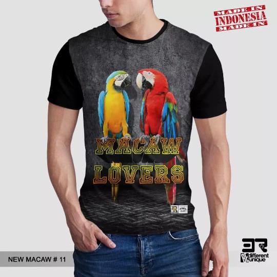 Jual KAOS DISTRO PRINT ORIGINAL 3R BURUNG MACAW BIG SIZE JUMBO