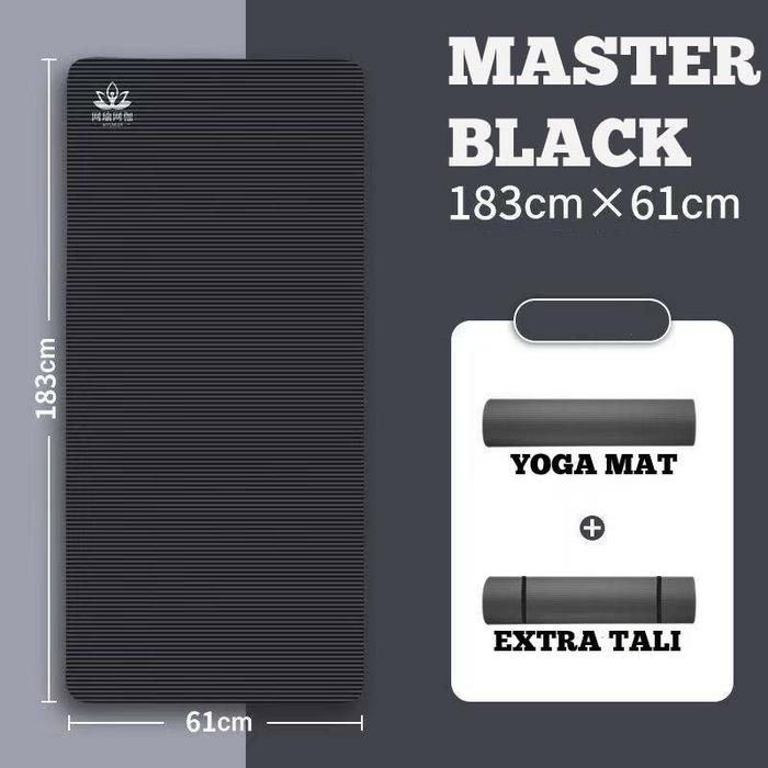 Gambar Matras Yoga Mat Yoga 10MM Alas Senam Yoga Mat Pilates Camping - Hitam 10 MM dari Hobby Fit undefined Tokopedia