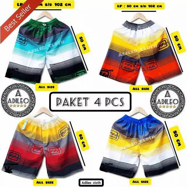 Gambar PAKET 4 PCS | CELANA PENDEK SURFING PANTAI/ SANTAI /HAWAI/COWOK/XL - 4 WARNA, XL dari ADILIO JAYA undefined Tokopedia