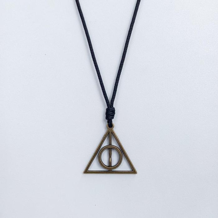 Gambar Kalung tali pria keren liontin bandul deathly hallow / kalung cowo dari Zafa Aksesoris ID undefined Tokopedia