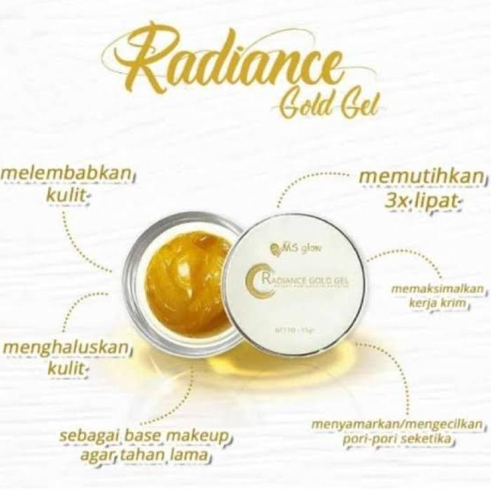 kegunaan radiance gold gel ms glow