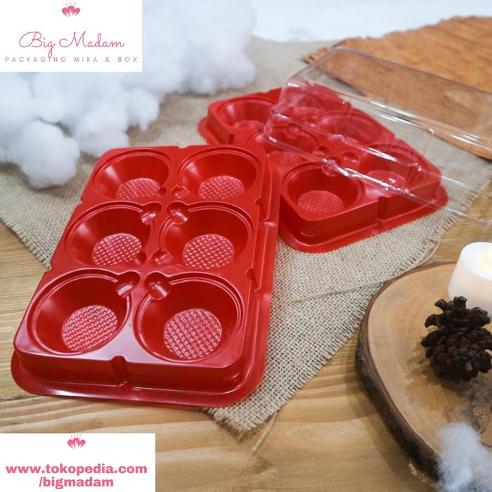 Gambar Mika pie isi 6 (25pcs) warna merah edisi khusus natal MP06 - Merah dari Big Madam Store undefined Tokopedia