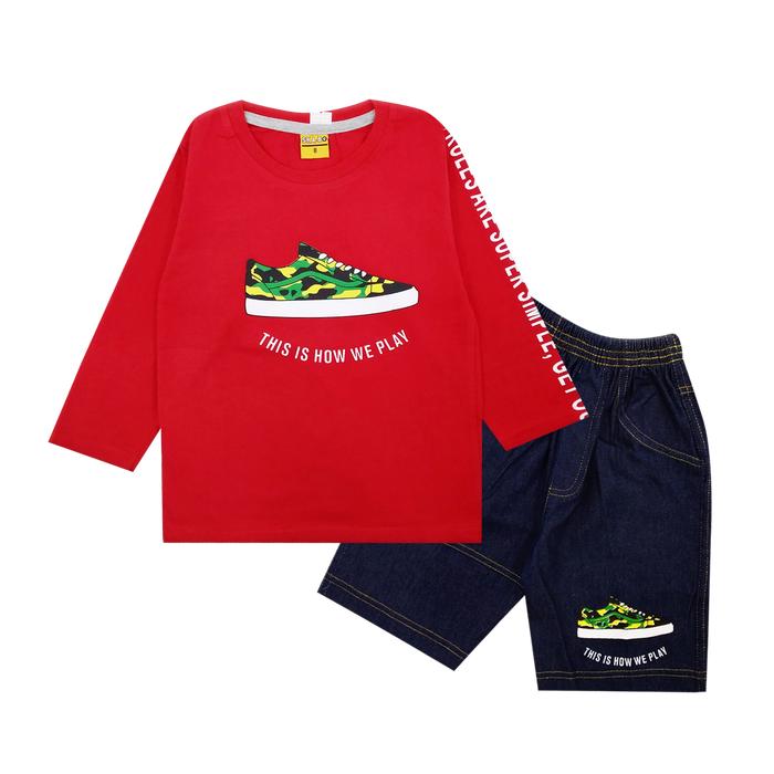 Gambar Wakakids Baju Lengan Panjang Anak Laki Setelan Celana Jeans Army 2986 - Merah, 6 dari Wakakids undefined Tokopedia