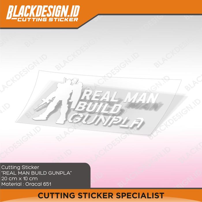 Gambar Cutting sticker Real Man build Gunpla - Putih, Reflctive Biasa dari Blackdesign Sticker undefined Tokopedia