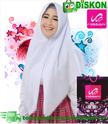 Gambar rabbani segiempat arabia kerudung sekolah logo rabbani - Putih dari RABBANI ORI undefined Tokopedia