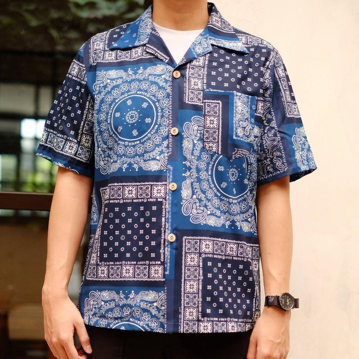 Bandana blue Shirt Hawaiian Vintage 
