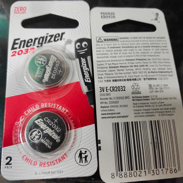 Gambar (Sepasang) Baterai Energizer CR 2032 3v lithium battery E-CR2032 dari mamiyaelectric undefined Tokopedia