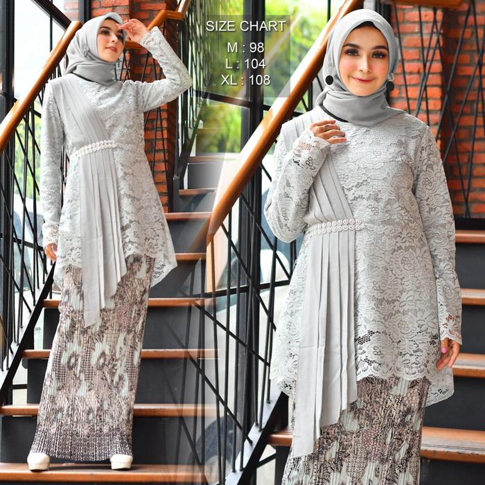 Gambar KEBAYA AMALIA BROKAT/KEBAYA MILEA BROKAT KEKINIAN TERBARU MODEL VIRAL - Silver, XL dari Yoveli Olshop undefined Tokopedia