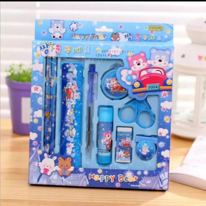 Gambar Pensil Set 2009 Pencil Set Lengkap Alat Tulis Anak 9 in 1 - Biru dari Happy Sweet Home undefined Tokopedia